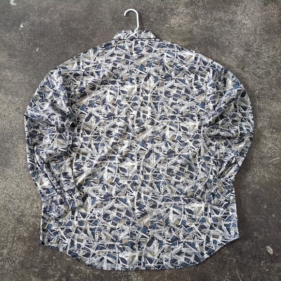 New Vintage Triumph of California Shirt Mens XL USA Gray Broken Glass Rayon - Picture 3 of 8